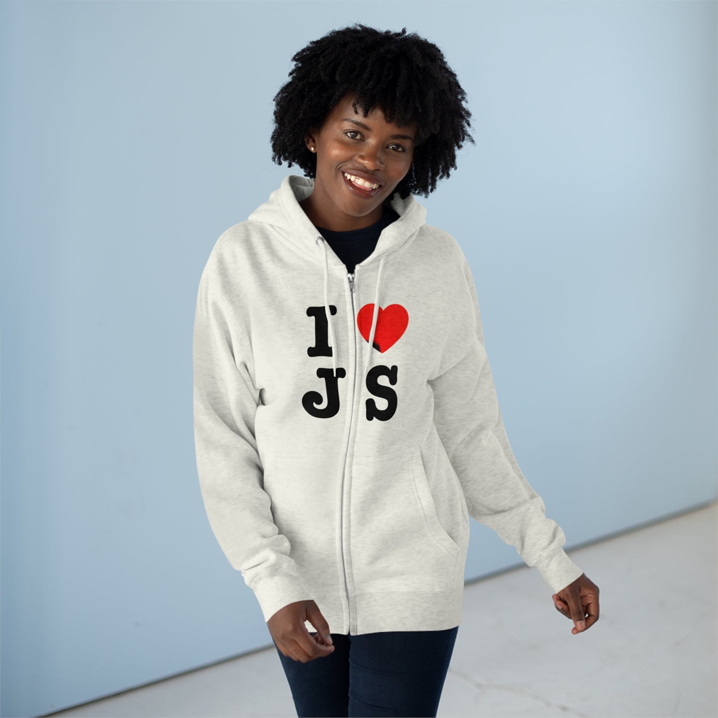 I ❤️ JS Unisex Zip Hoodie