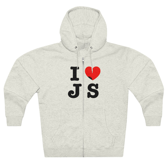 I ❤️ JS Unisex Zip Hoodie